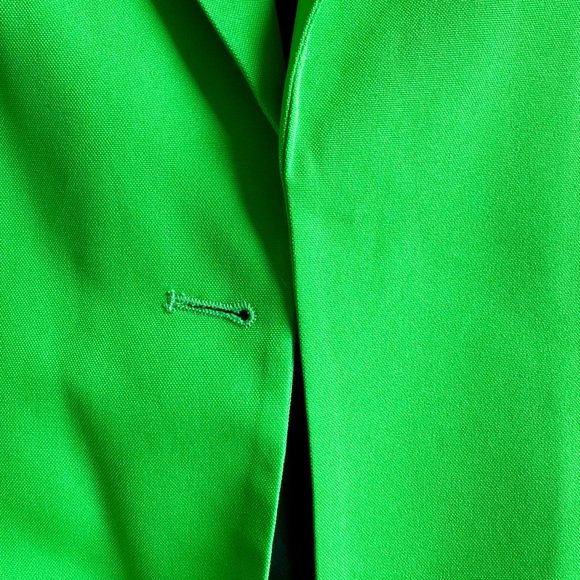 ASOS EDITION oversized longline blazer in bright green - size 18 - Picture 3 of 5